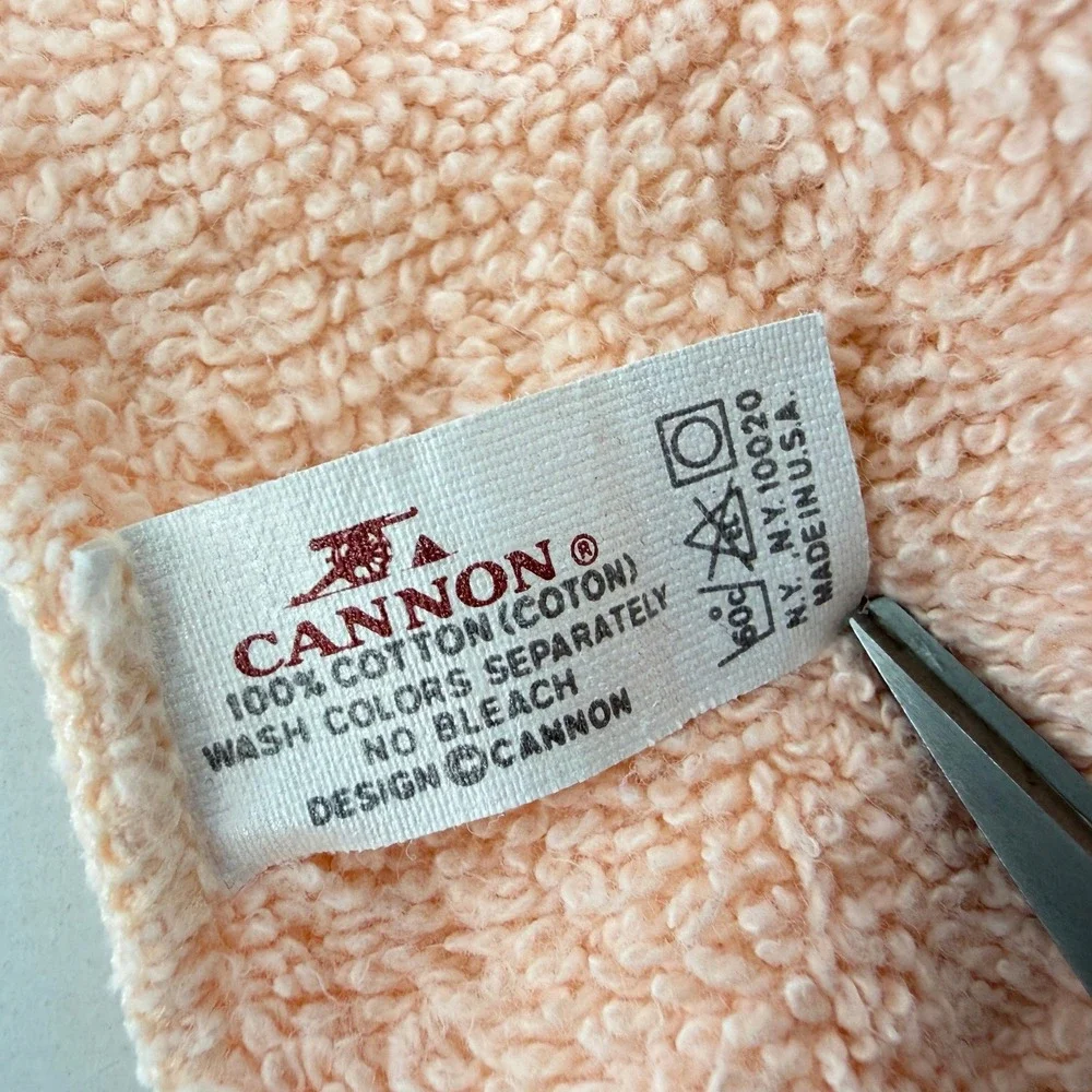 Vintage Martex Cannon Lace Trim Towel Set 5pc Pink Brown Cotton Cottage Coquette